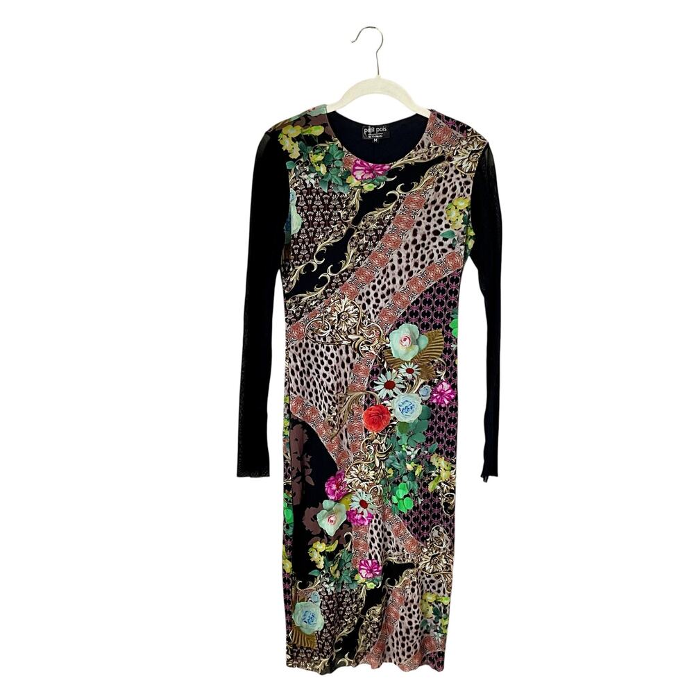 Petit Pois Colorful Patterned Midi Dress: Y2K, 2000s